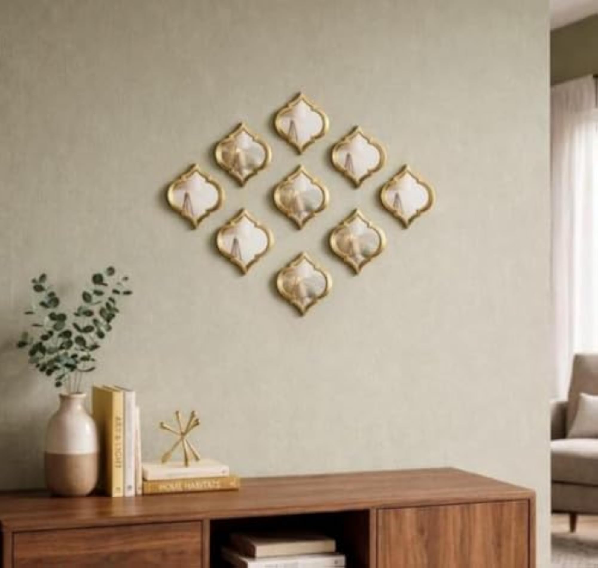 Moroccan Lantern Shape Decorative Wall Mirror Set